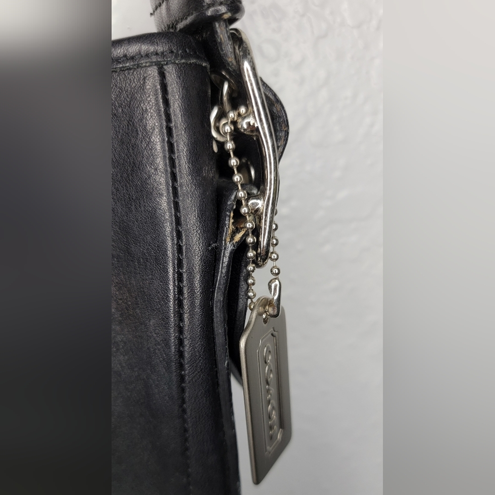 COACH Black Leather Satchel Purse - Picture 7 of 15